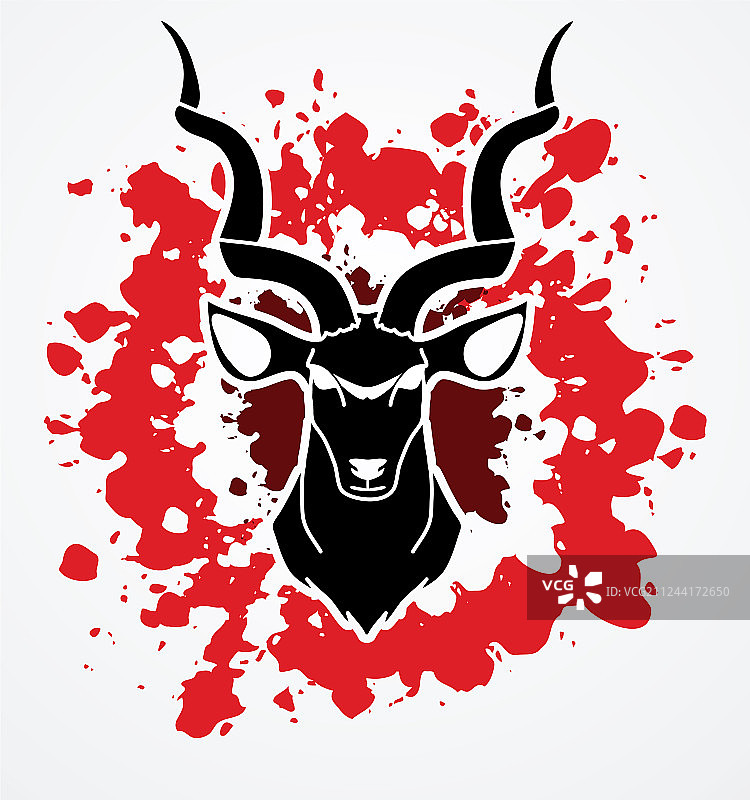 大角羚羊头部动物图形图片素材