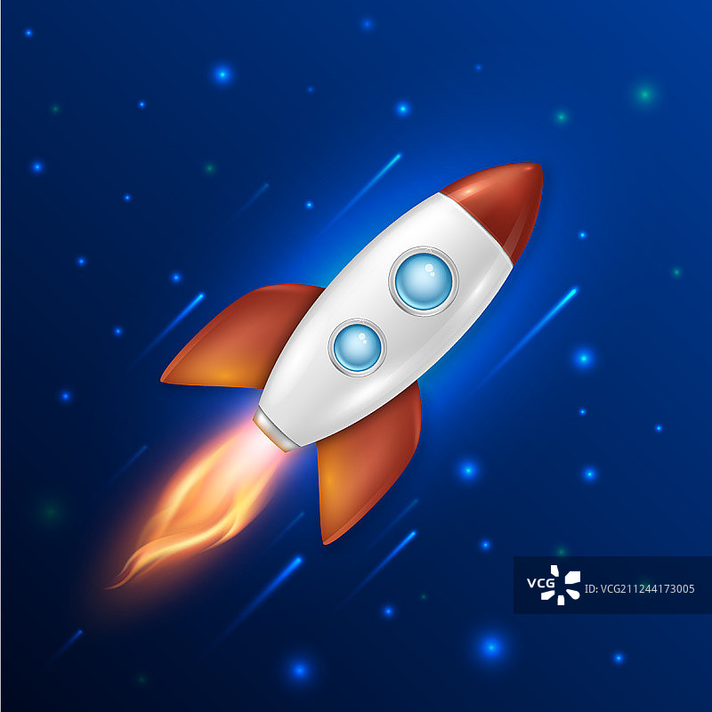 复古太空火箭背景图片素材
