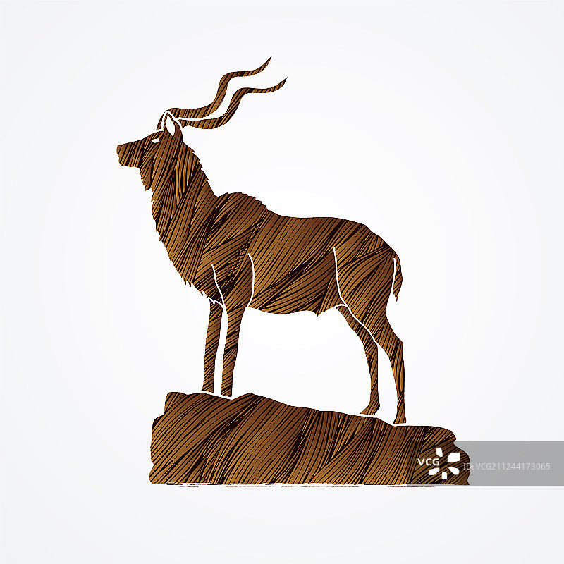 站在悬崖上的非洲大羚羊图片素材