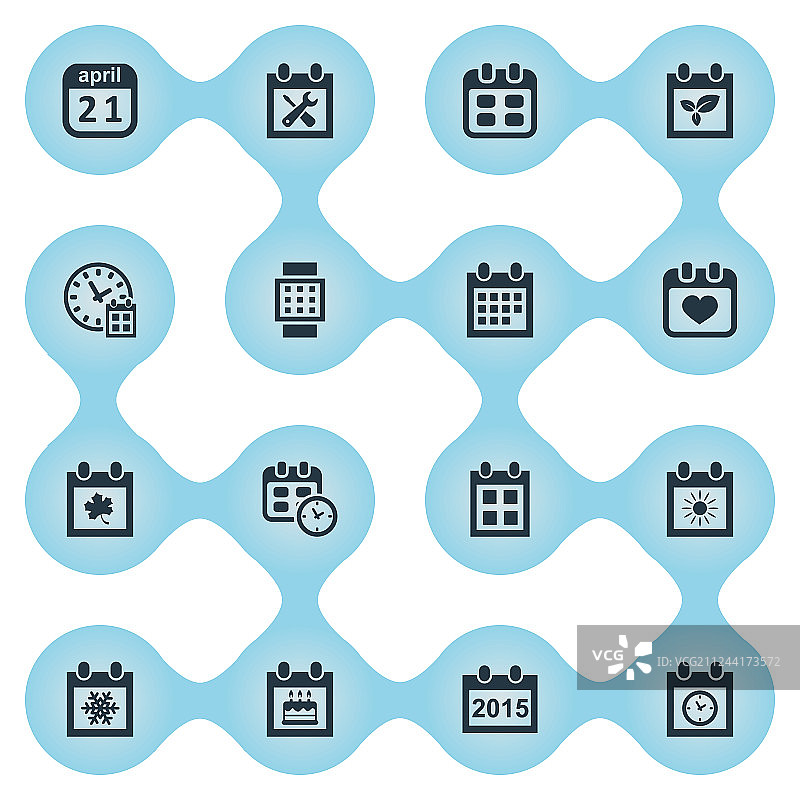 简约日历图标合集图片素材