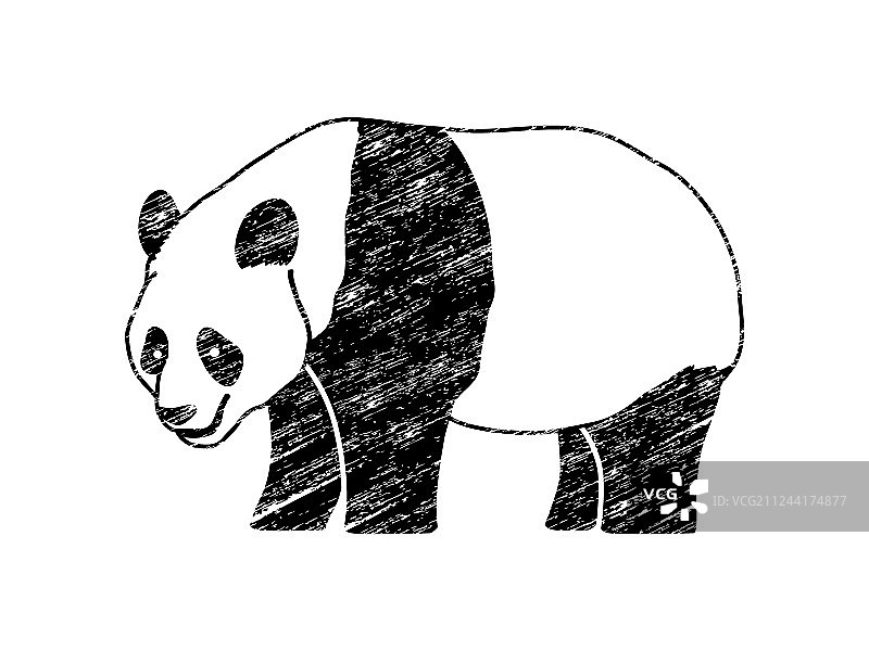 卡通胖熊猫侧视图图片素材