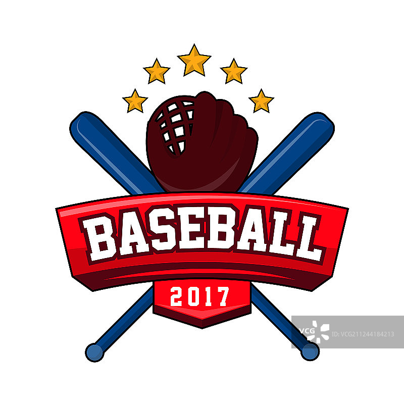 带文本品牌的球棒和球类运动标志图片素材