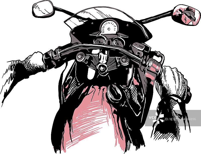 手绘摩托车把手图片素材