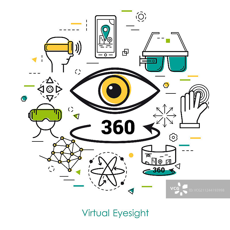 虚拟视力线条艺术图片素材
