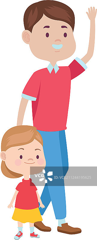 父亲和儿童卡通图片素材
