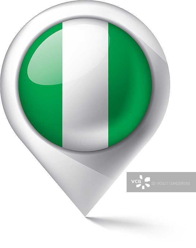 白色背景上的尼日利亚旗帜图片素材