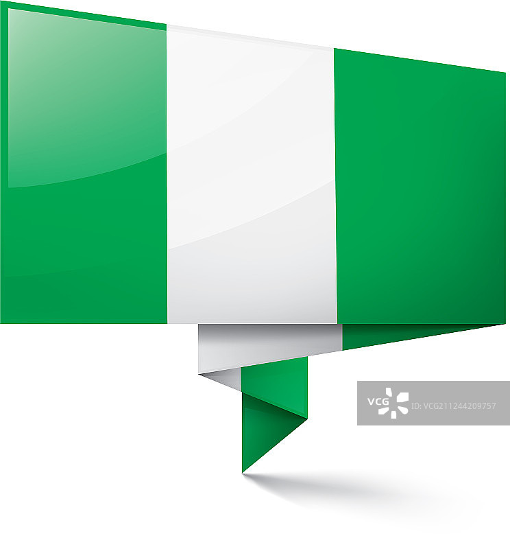 白色背景上的尼日利亚旗帜图片素材