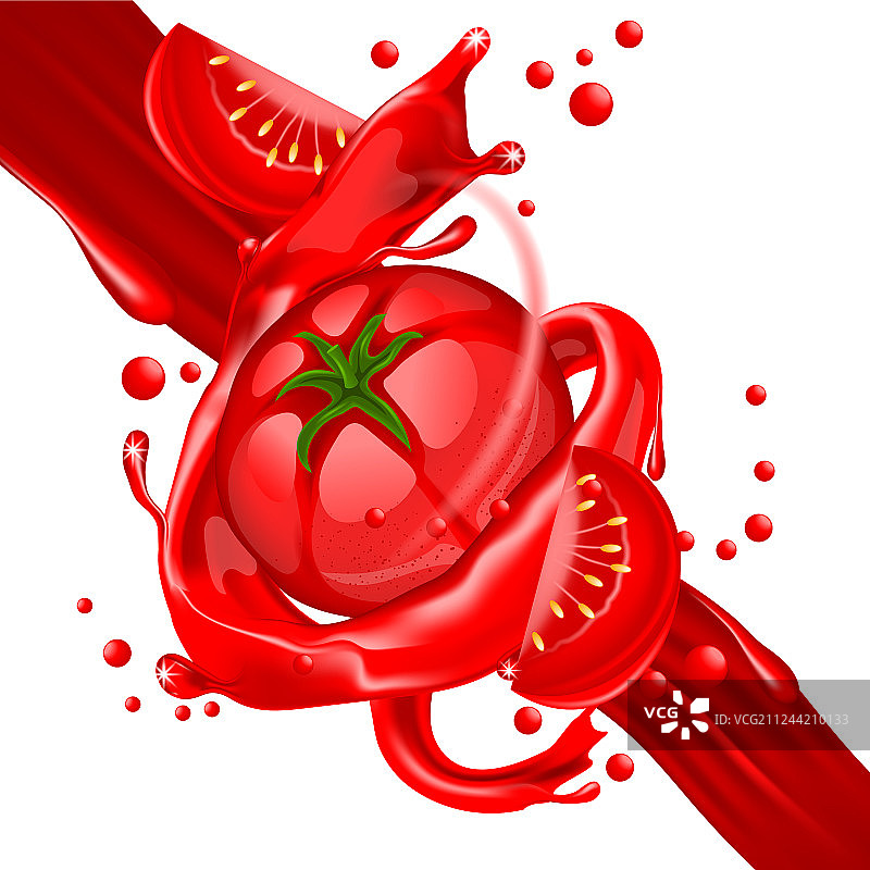 番茄汁飞溅动态效果图片素材