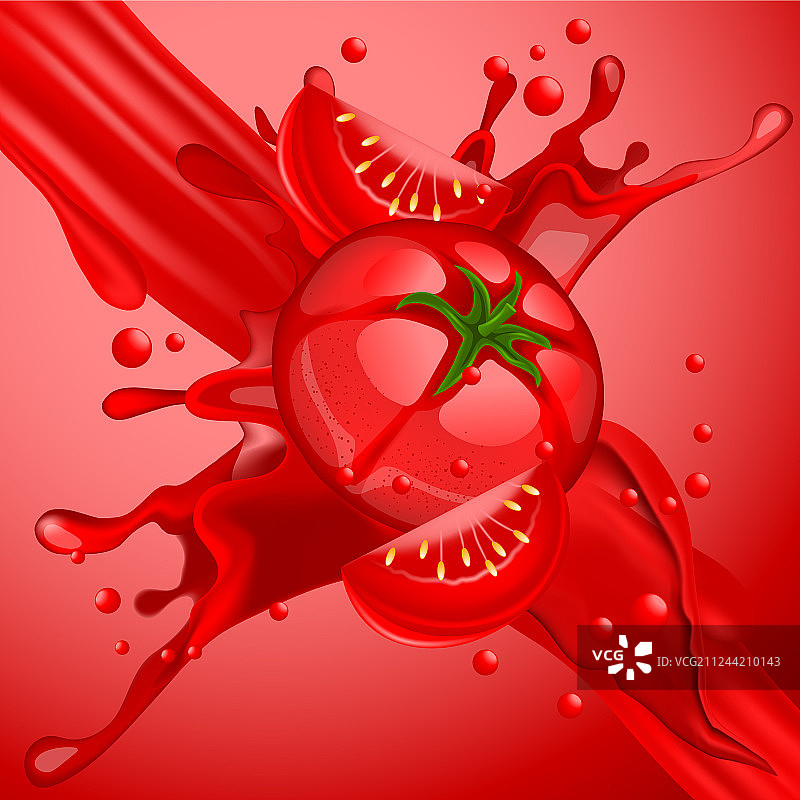动态飞溅的番茄汁图片素材