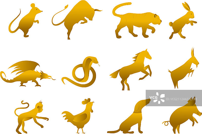 十二生肖中国农历星座图片素材