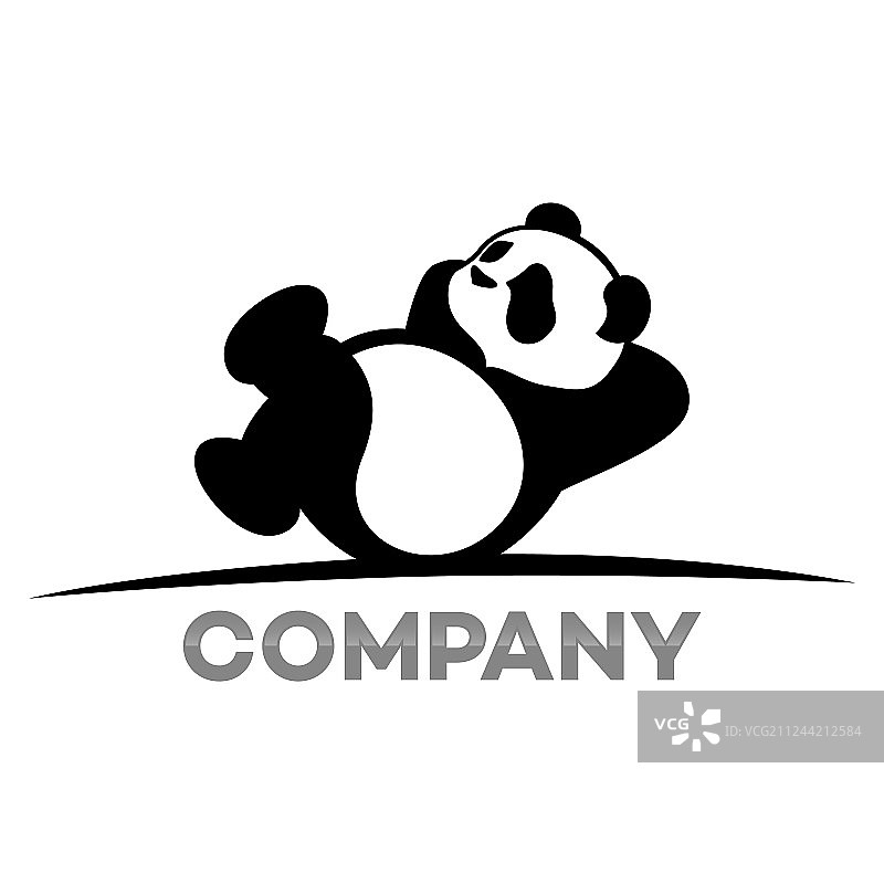 休息的熊猫Logo图片素材