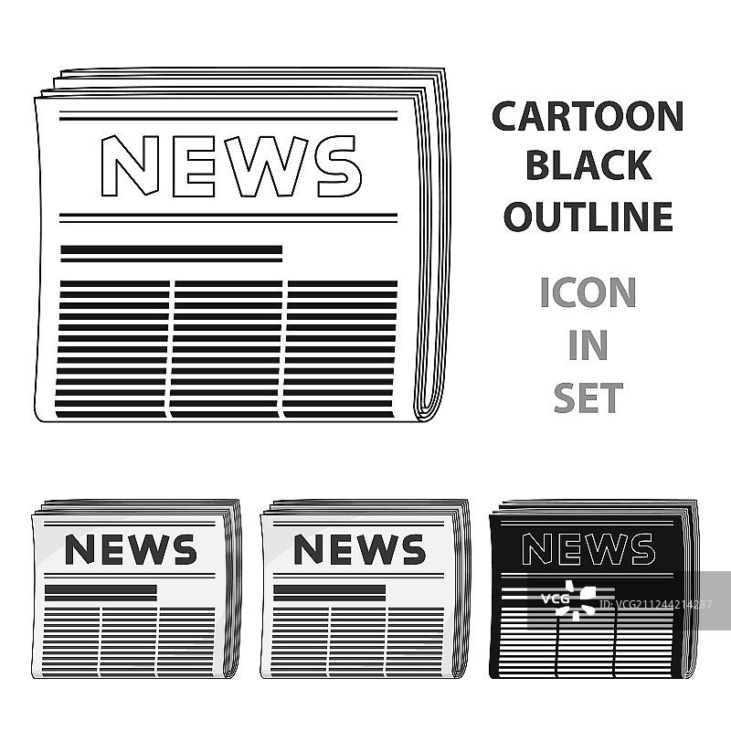 报纸、邮件和邮递员卡通单图标图片素材