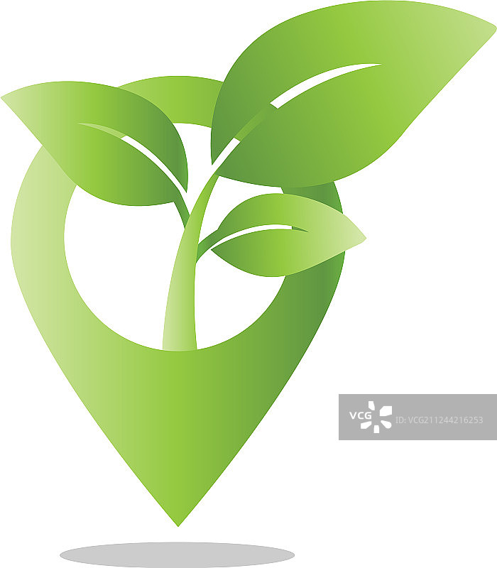 地图图钉叶子农业Logo设计图片素材