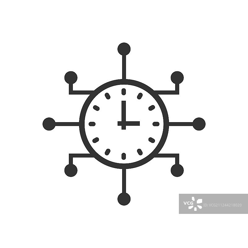 扁平风格的实时时钟图标图片素材