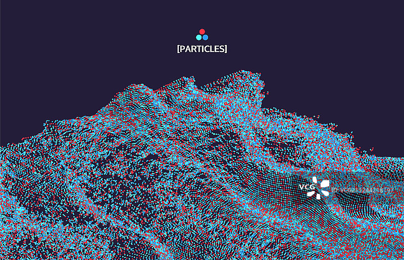 具有未来感的粒子3D网格表面图片素材