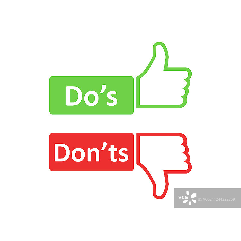 扁平风格的是非对错标志，类似与不喜欢图片素材