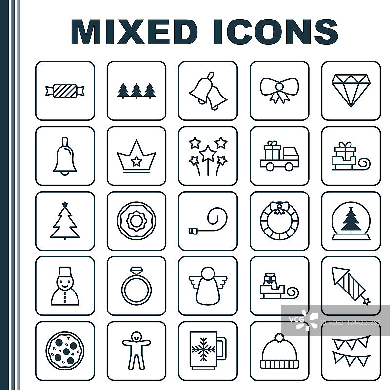 圣诞节雪人图标合集图片素材