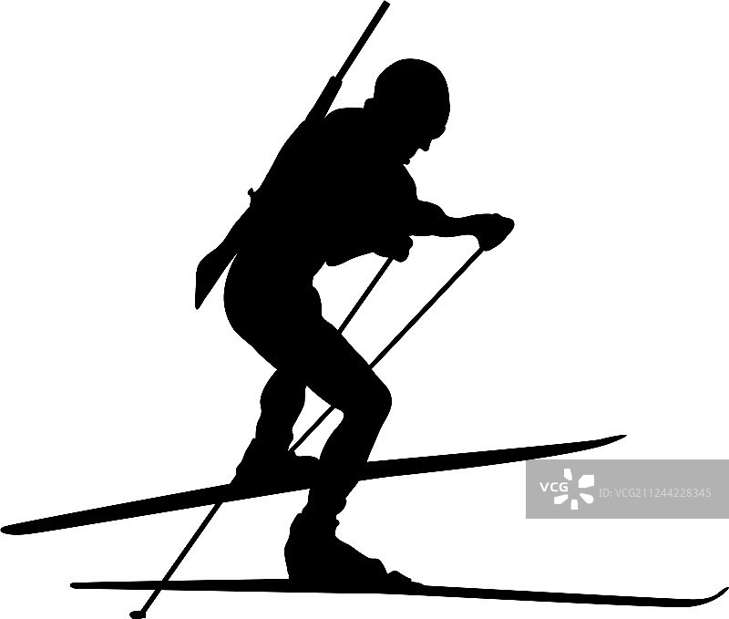 冬季两项运动员剪影图片素材