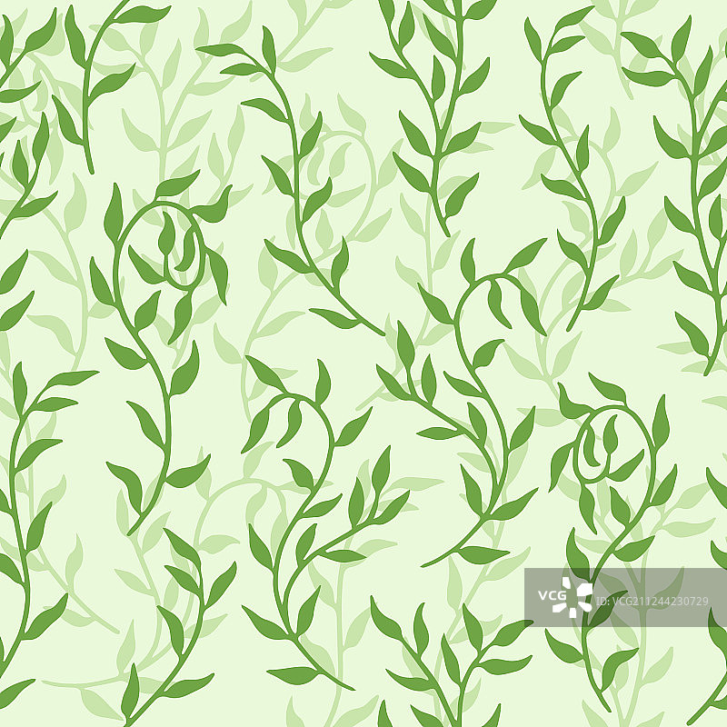 绿叶蔓延的藤本植物无缝图案图片素材