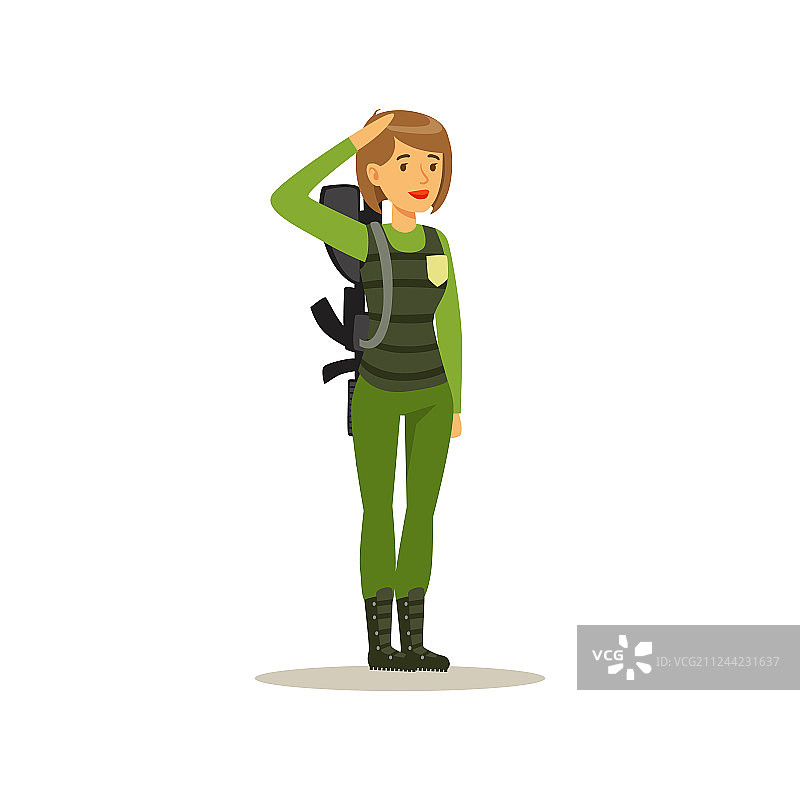 迷彩作战服女兵角色图片素材