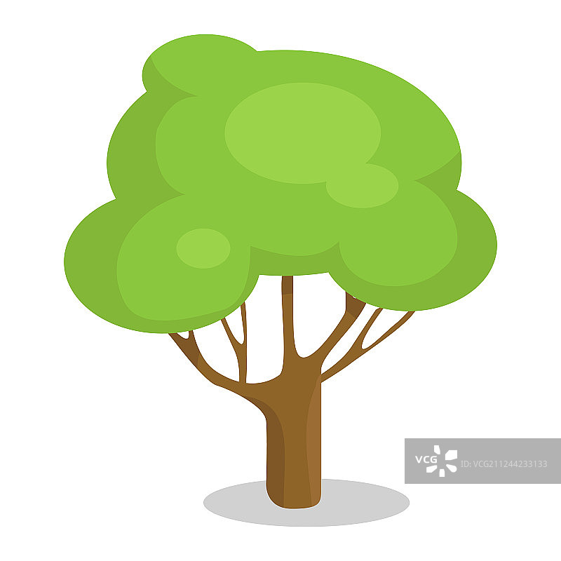 带树干图标的绿树图片素材