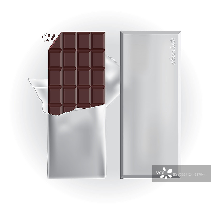 带锡纸包装的巧克力棒图片素材