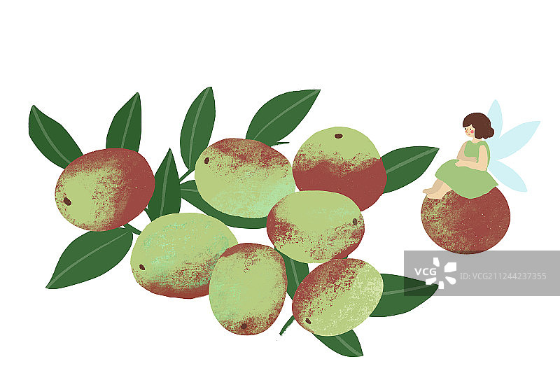 冬枣和小精灵图片素材