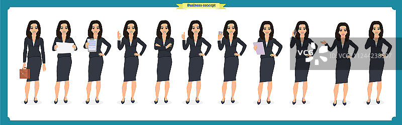 年轻女商人展示合集图片素材