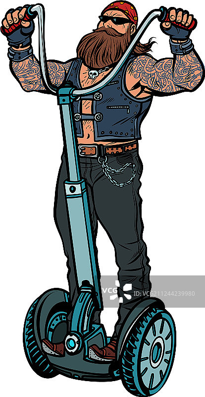 骑电动滑板车的骑行者图片素材