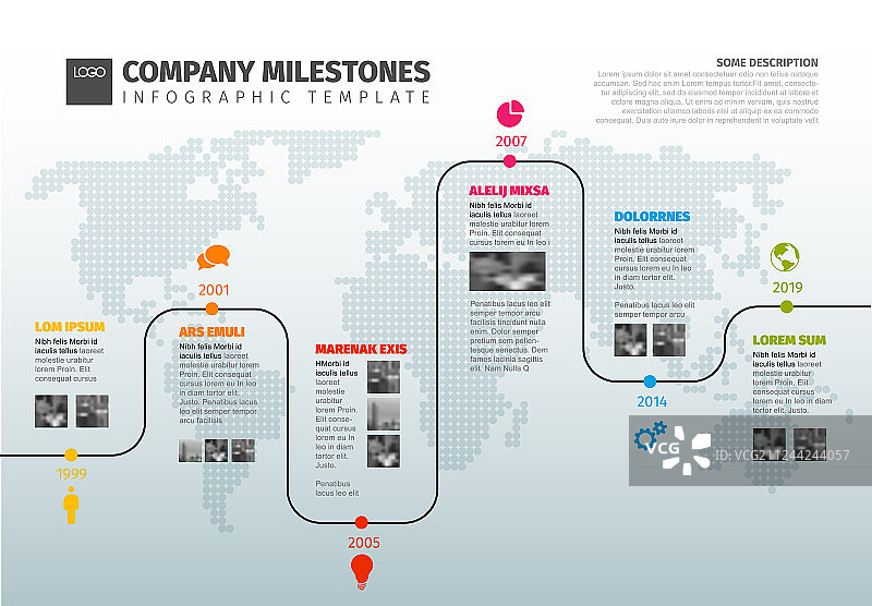 带照片占位符的时间轴模板图片素材