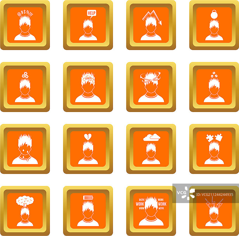 压力图标集橙色图片素材