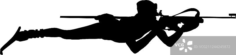 冬季两项运动员剪影图片素材