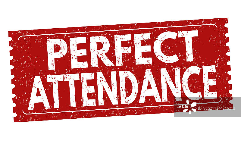 完美出勤的Grunge橡胶图章图片素材