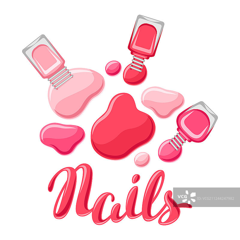 指甲油滴和瓶子图片素材