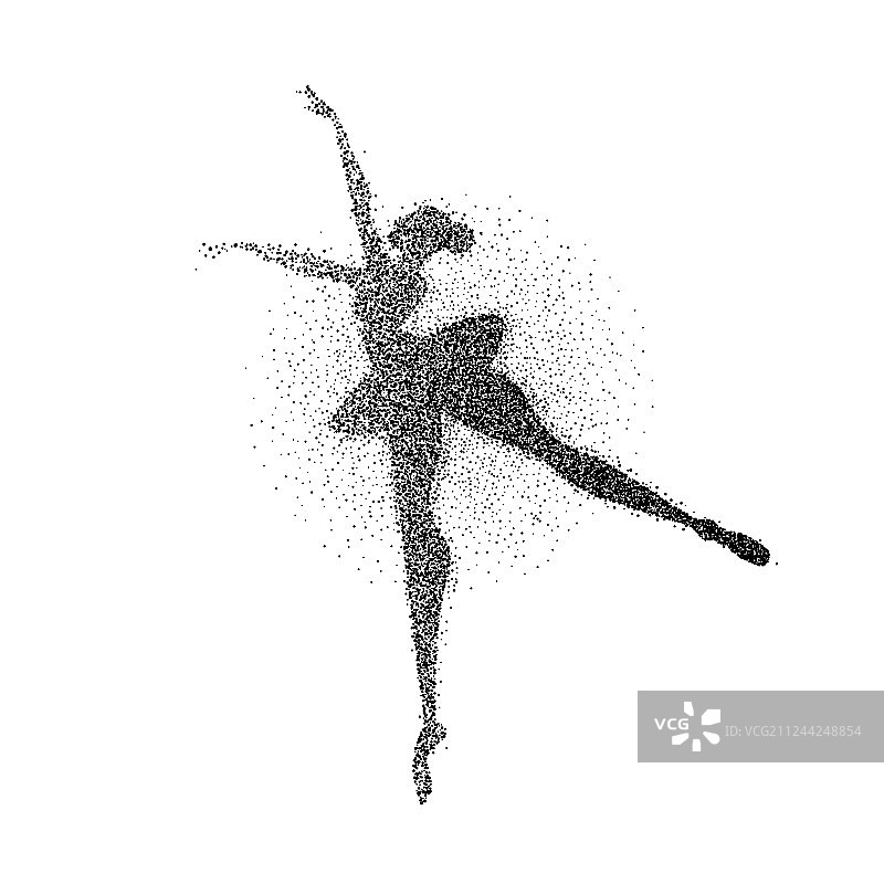 粒子飞溅剪影芭蕾舞女孩图片素材