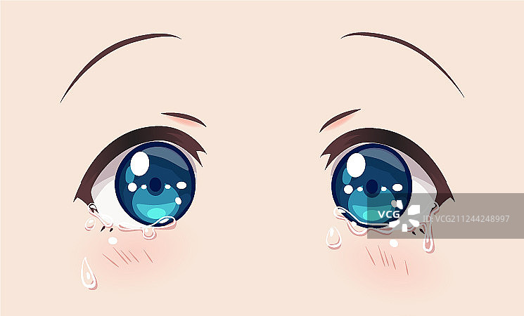 哭泣的眼睛动漫漫画少女图片素材
