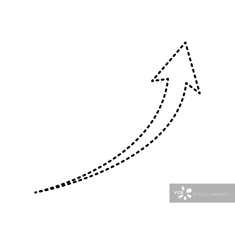 增长箭头黑色虚线图标图片素材
