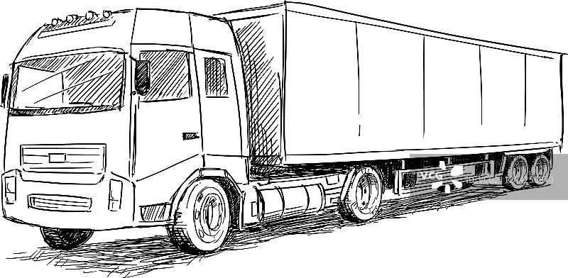 卡车素描图片素材