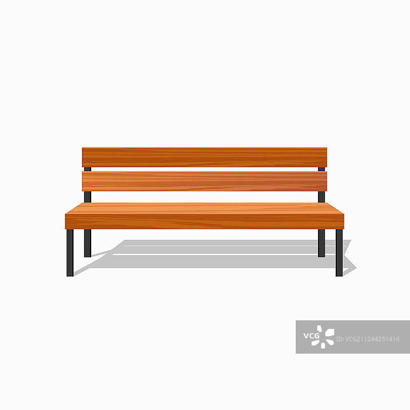 公园木制长椅和钢结构图片素材