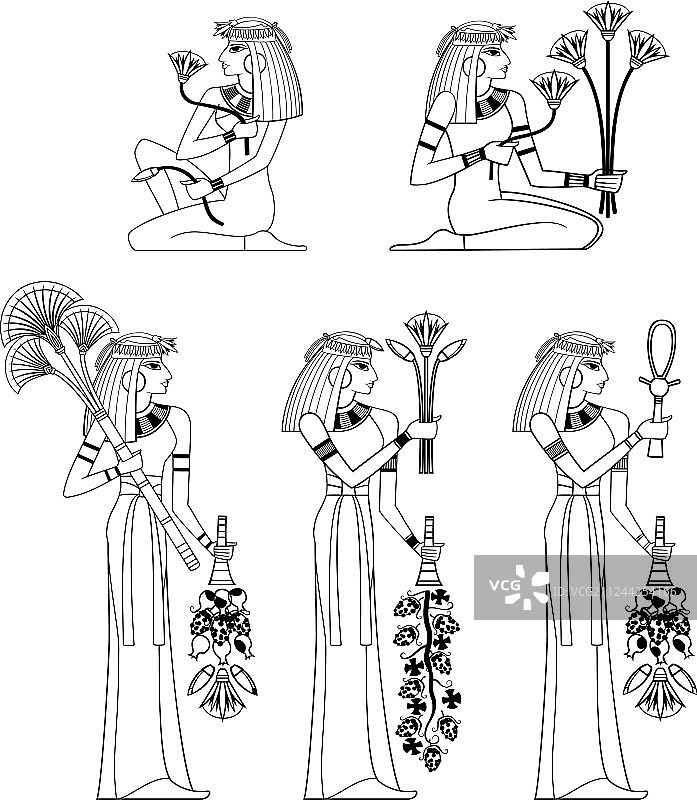 埃及古代符号集图片素材