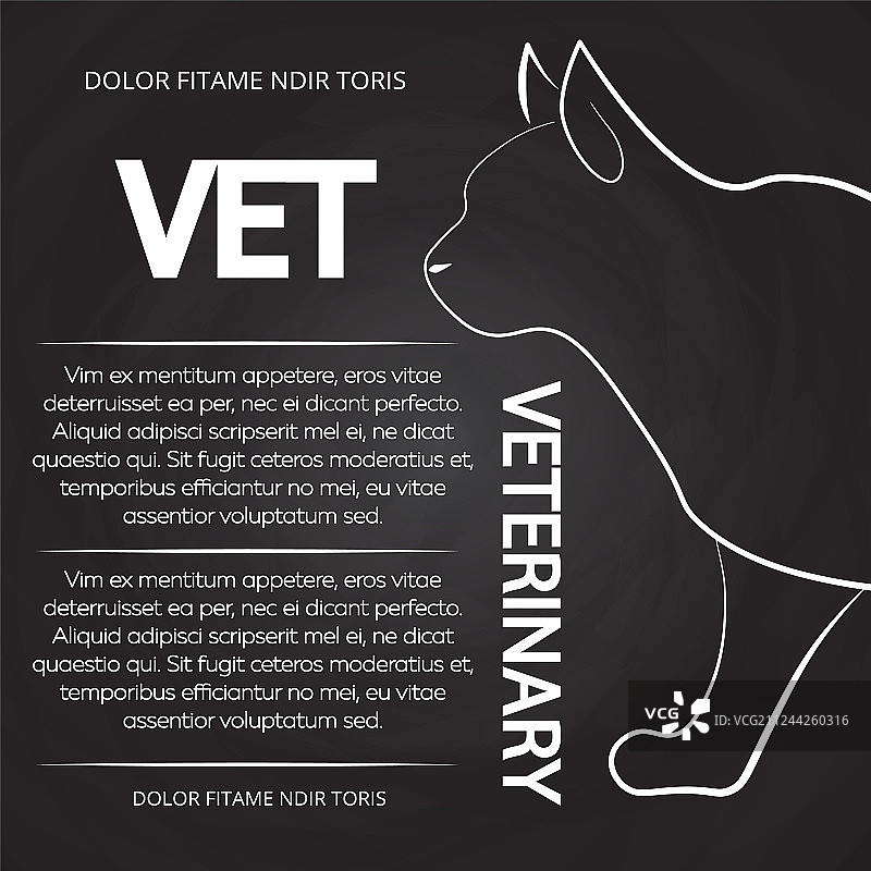 带猫剪影的兽医黑板海报图片素材