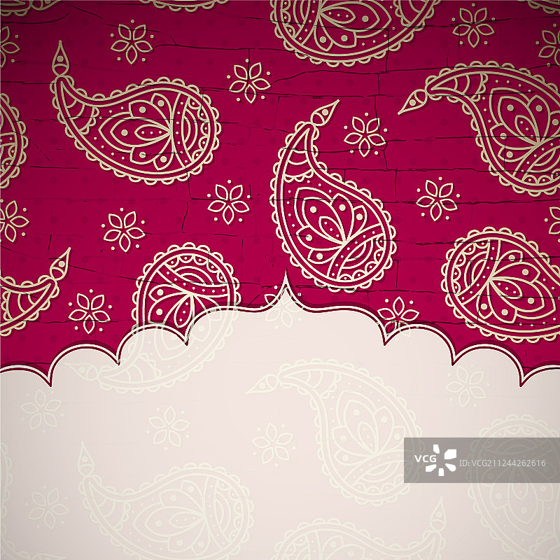 带有框架的佩斯利纹理背景图片素材