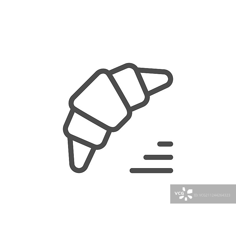 牛角面包线性图标图片素材