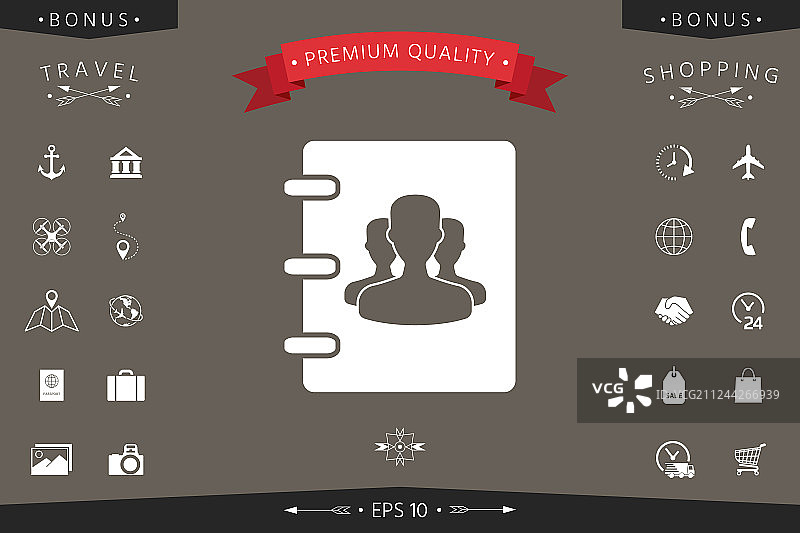带有符号的电话通讯录笔记本图标图片素材