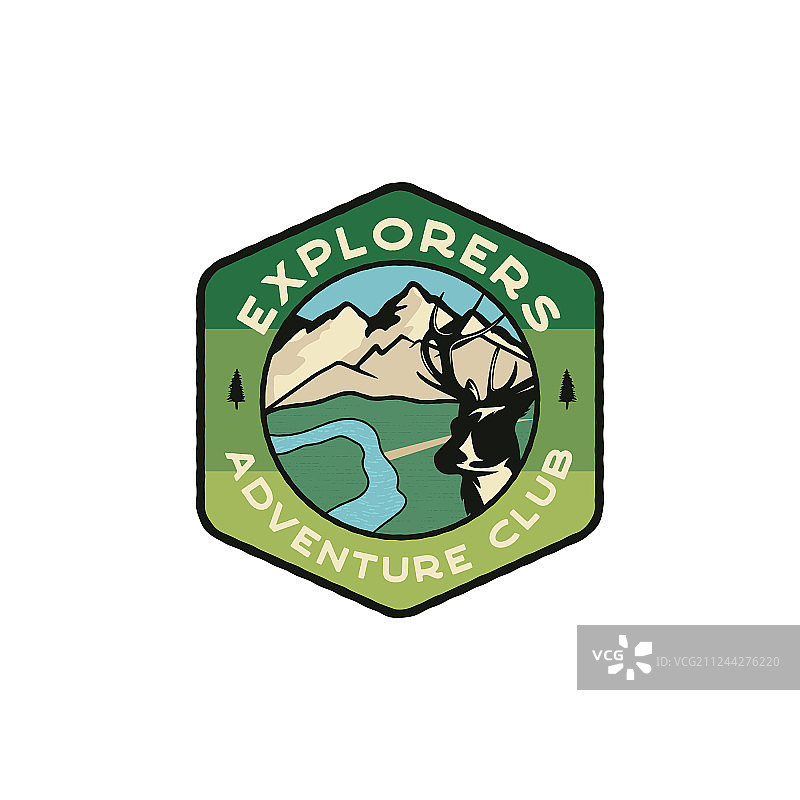 复古手绘旅行探险家标志图片素材