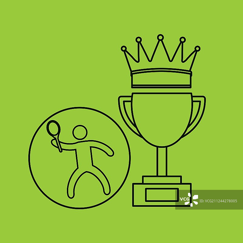 网球获胜者运动剪影图片素材