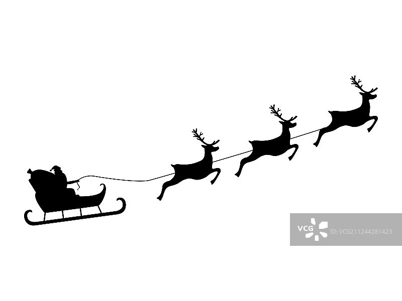 圣诞老人乘坐雪橇图片素材