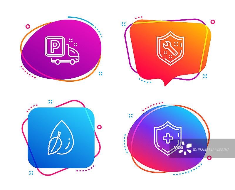 扳手水滴和卡车停车图标集图片素材