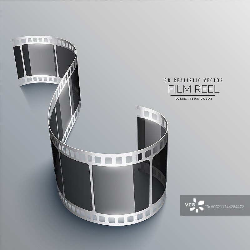 灰色背景上的3D胶片图片素材