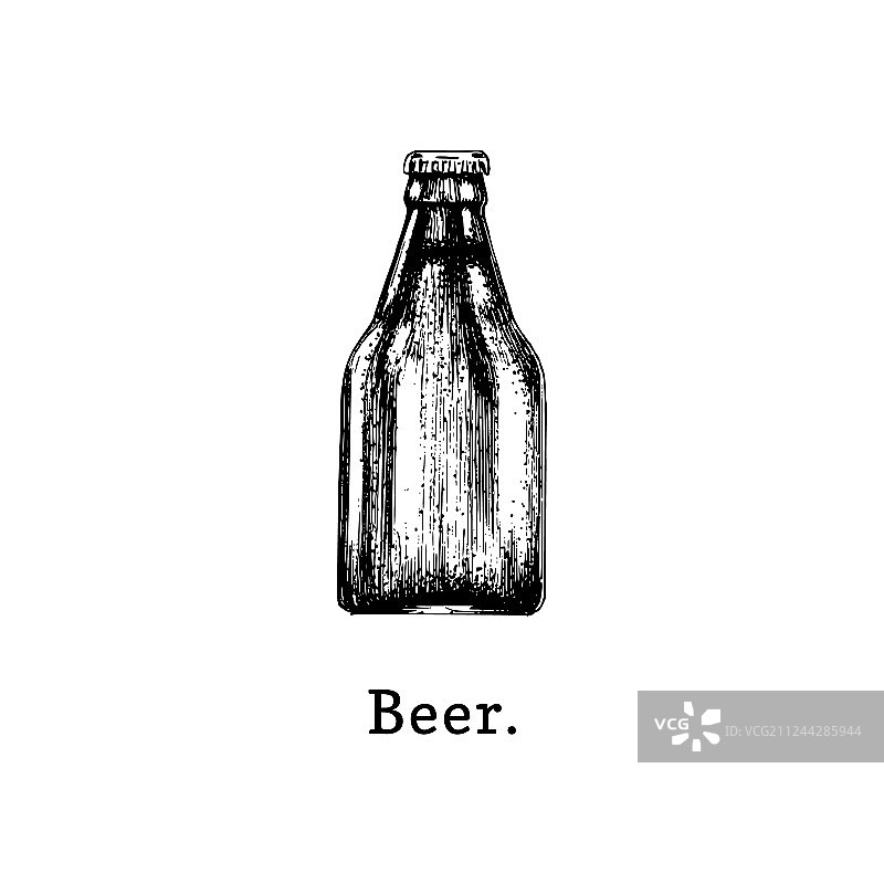 手绘啤酒瓶图片素材